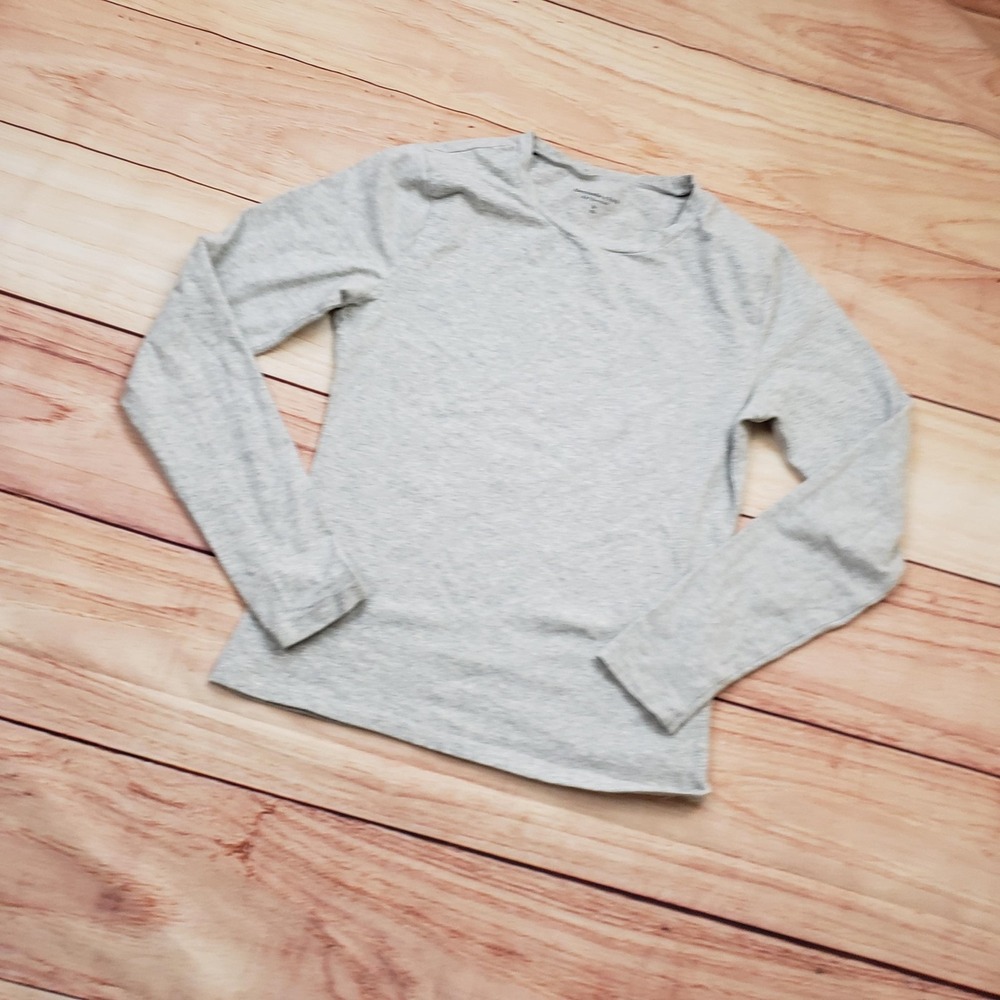 Abercrombie & Fitch Shirt Womens Medium Gray Long Sleeve Crewneck A&F Essentials - Picture 2 of 10